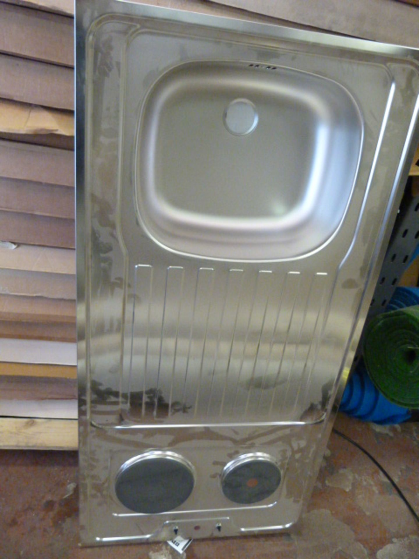 *Stainless Steel Sink with Two Electric Hobs