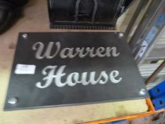 *Metal House Name Plate - Warren House
