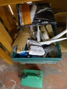 Box of Miscellaneous Items; Petrol Can, Router, Br