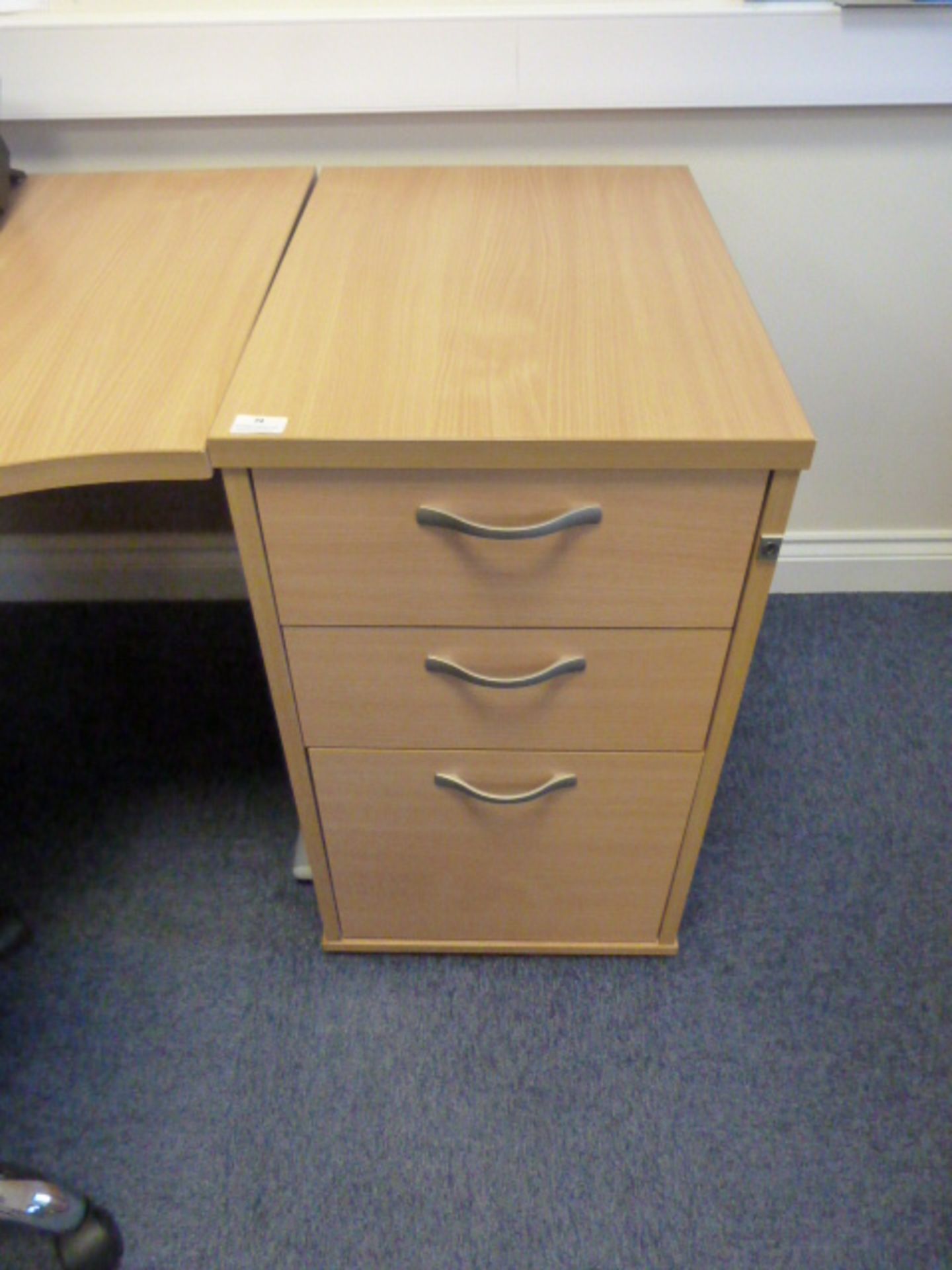 *Standalone Light Beech Three Drawer Pedestal