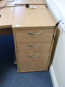 *Light Beech Standalone Three Drawer Pedestal