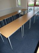 *Five Office Tables with Simulated Beech Tops on Square Legs 60x80cm