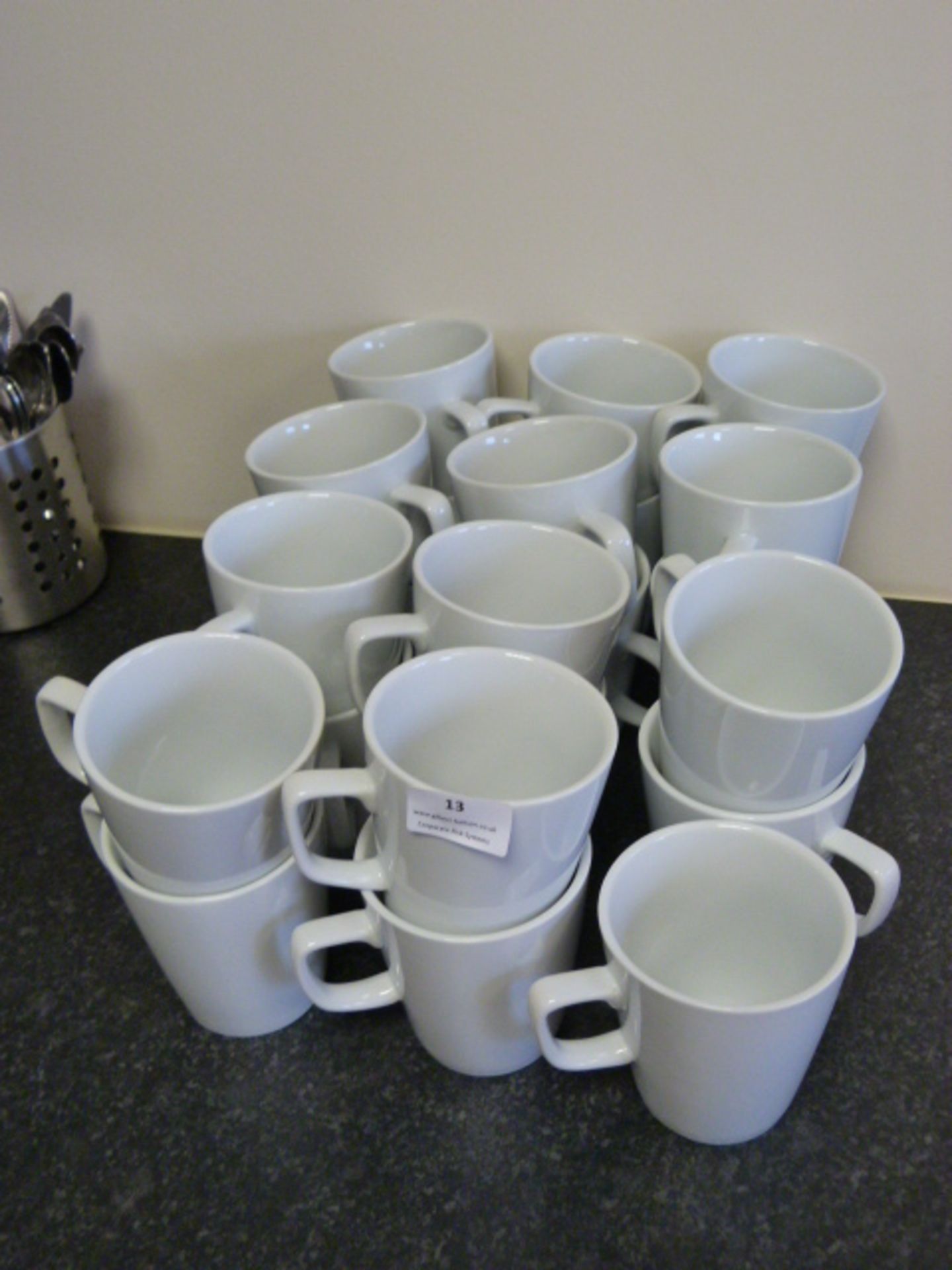 *Twenty Three Athena White Porcelain Mugs