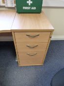 *Light Beech Standalone Three Drawer Pedestal