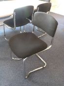 *Eight Stackable Black & Chrome Office Chairs