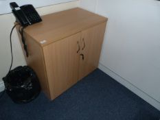 *Light Beech Effect Storage Cupboard and Contents of Stationery