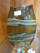 Large Decorative Green Glass Vase