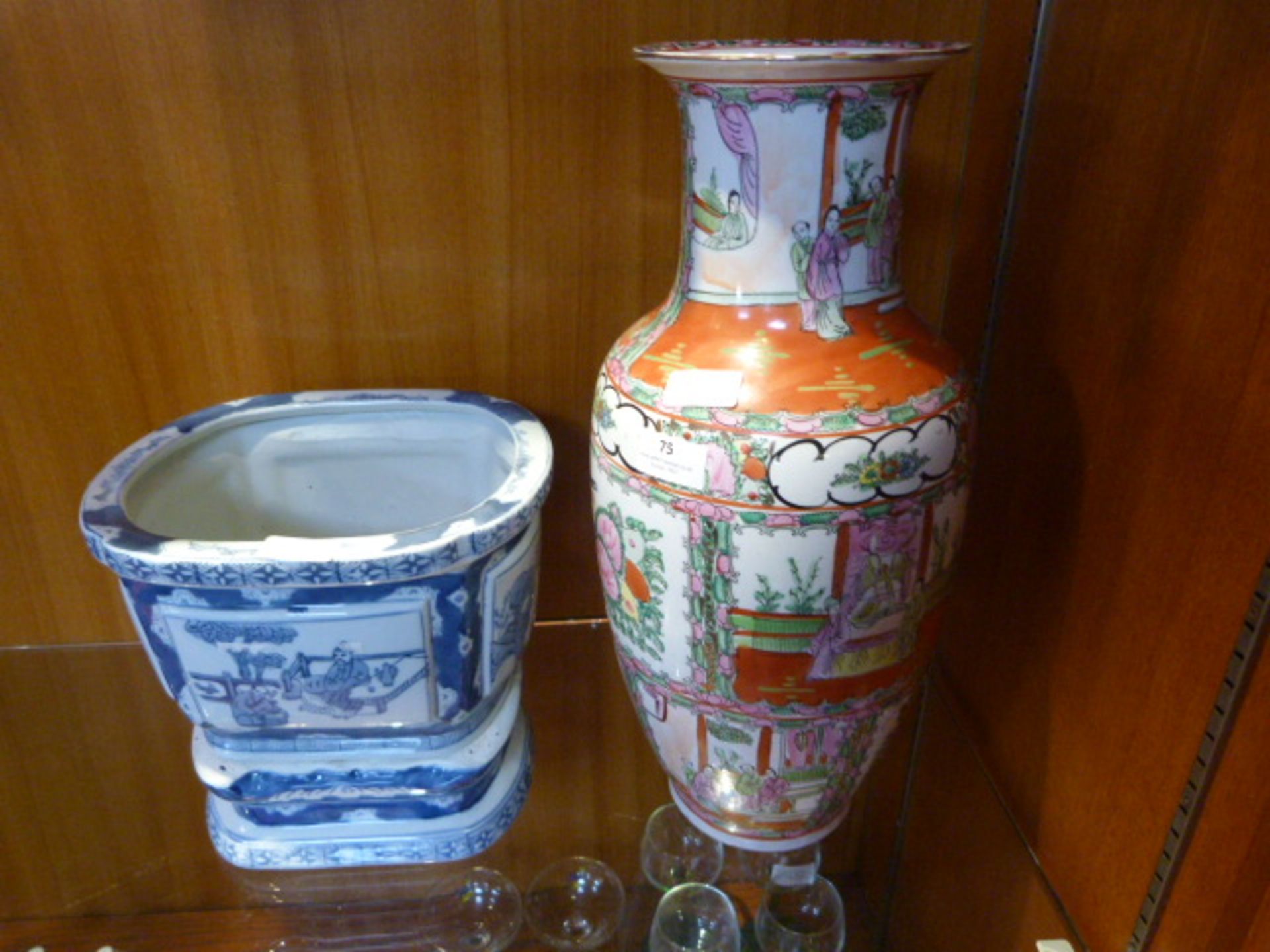 Large Decorative Chinese Vase and a Blue & White P