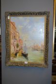 Decorative Gilt Framed Oil Painting on Canvas - Ve