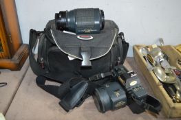 Canon T80 Camera with Canon Zoom Lens AC75-200mm a