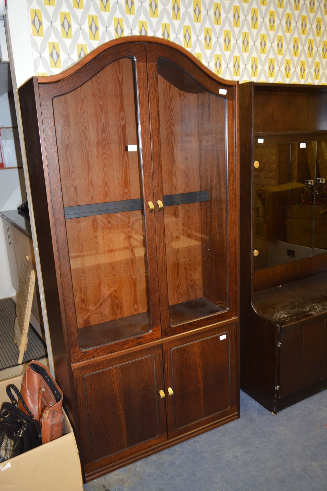 Oak Display Unit with Glazed Doors