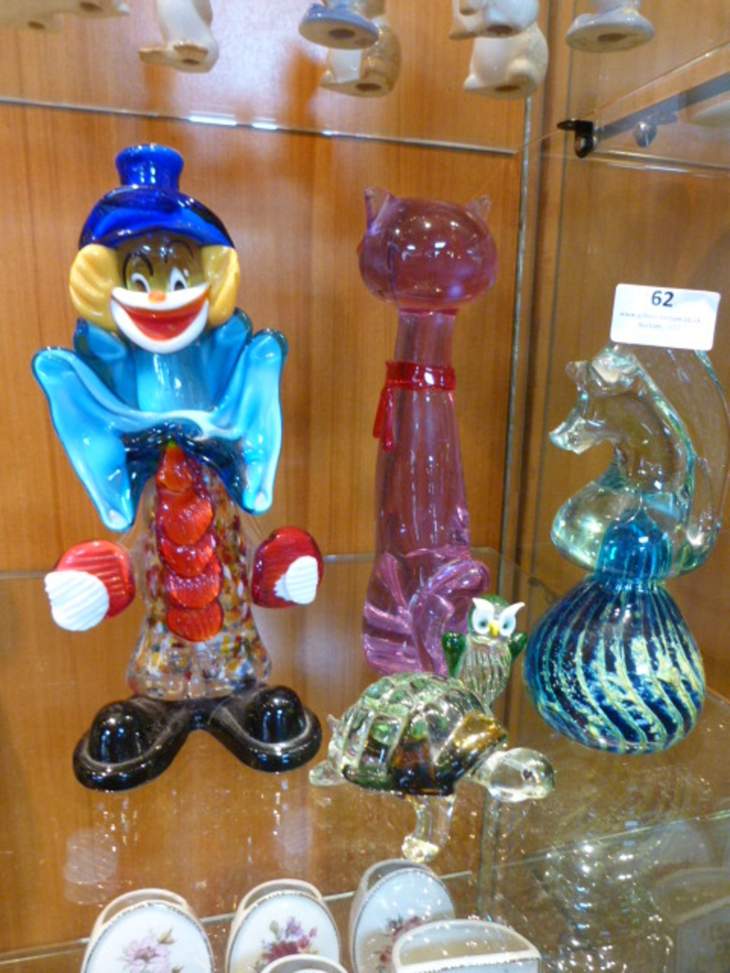 Murano Glass Clown Paperweights etc.