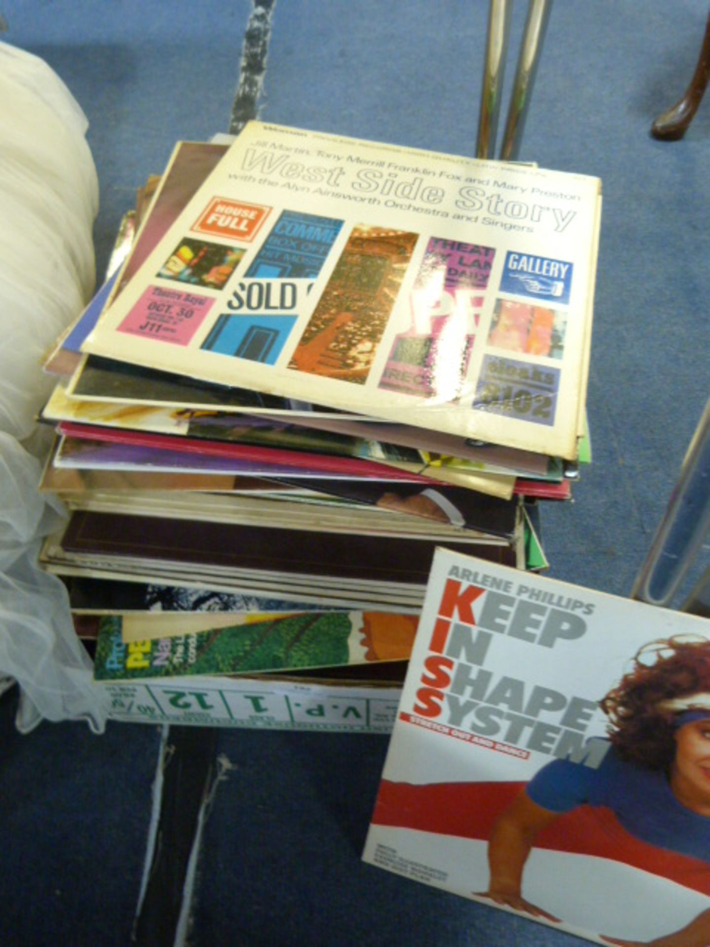 Box Containing a Selection of LP Records