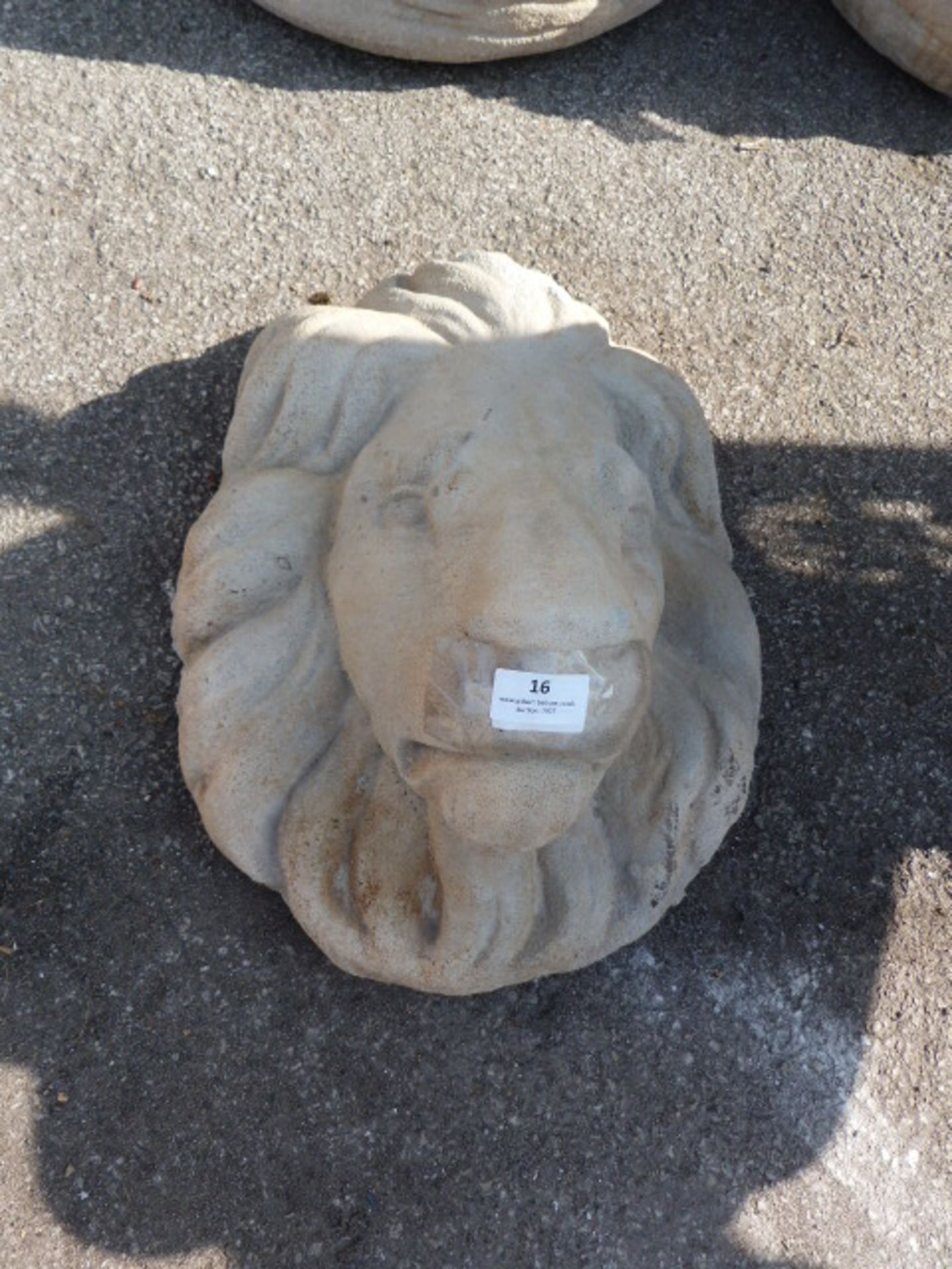 Reconstituted Limestone Lion Wall Mask