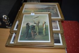 Collection of Four Framed Prints - Cricket Scenes