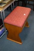 Oak Dressing Table Stool with Lift Up Lid Top