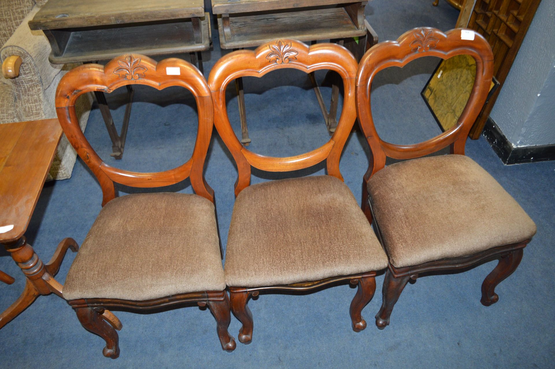 Set of Three Victorian Mahogany Balloonback Dining