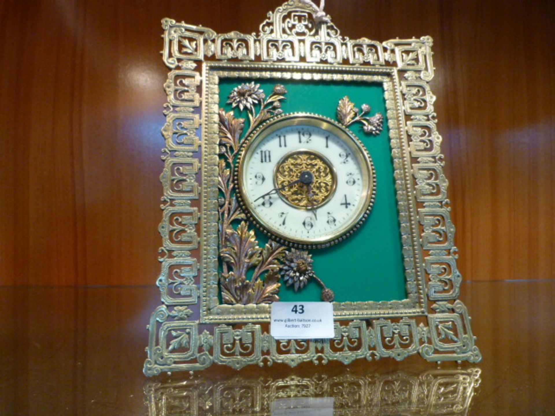 Decorative Brass Framed Mantel Clock