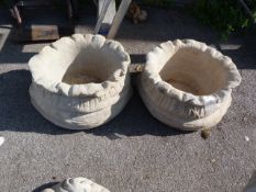 Pair of Reconstituted Limestone Planters
