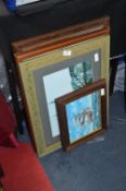 Four Assorted Framed Prints and Oil Paintings of S