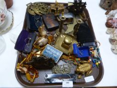 Tray Lot of Collectables Glassware, Costume Jewell