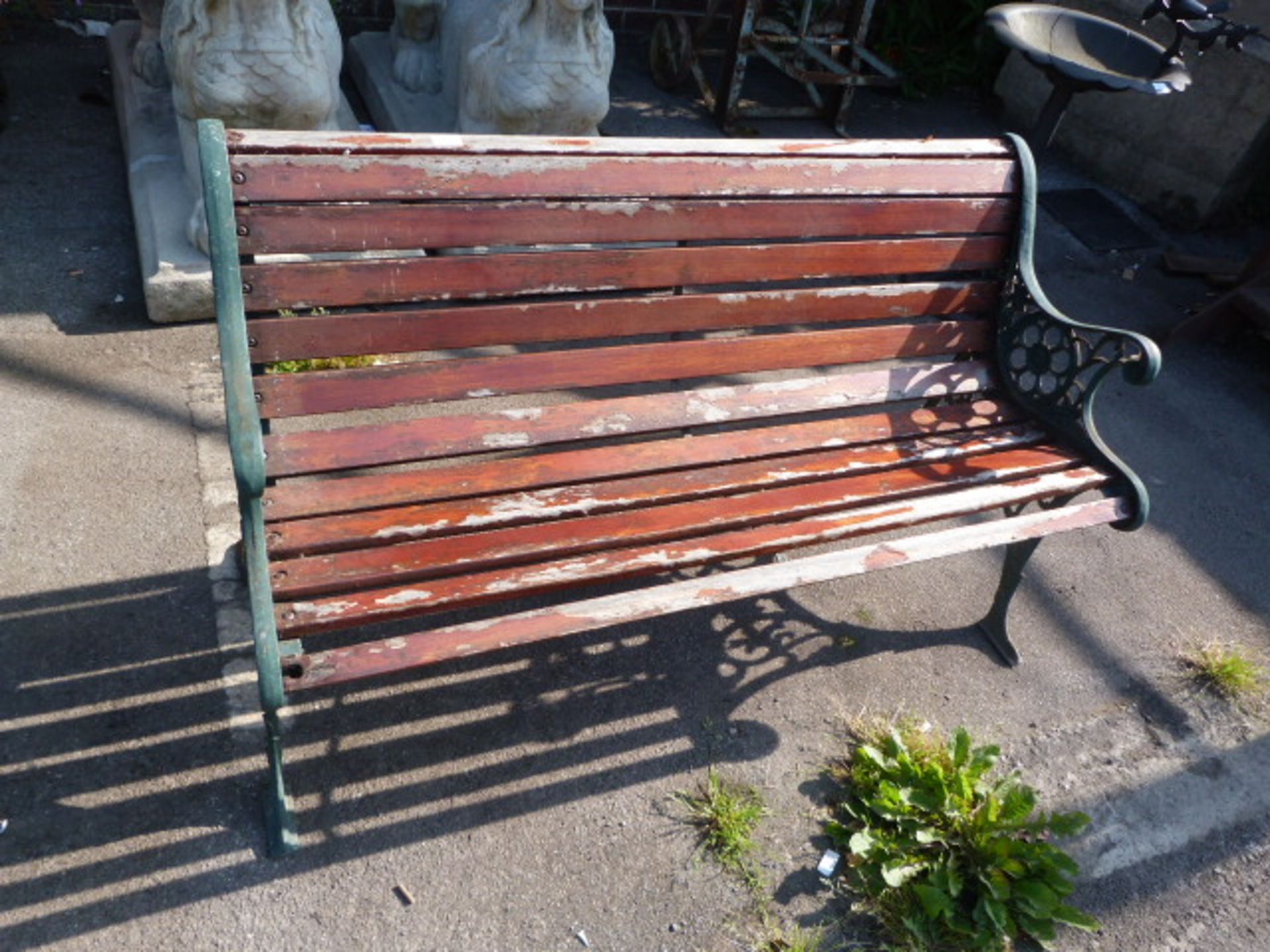 Garden Bench with Cast Metal Ends