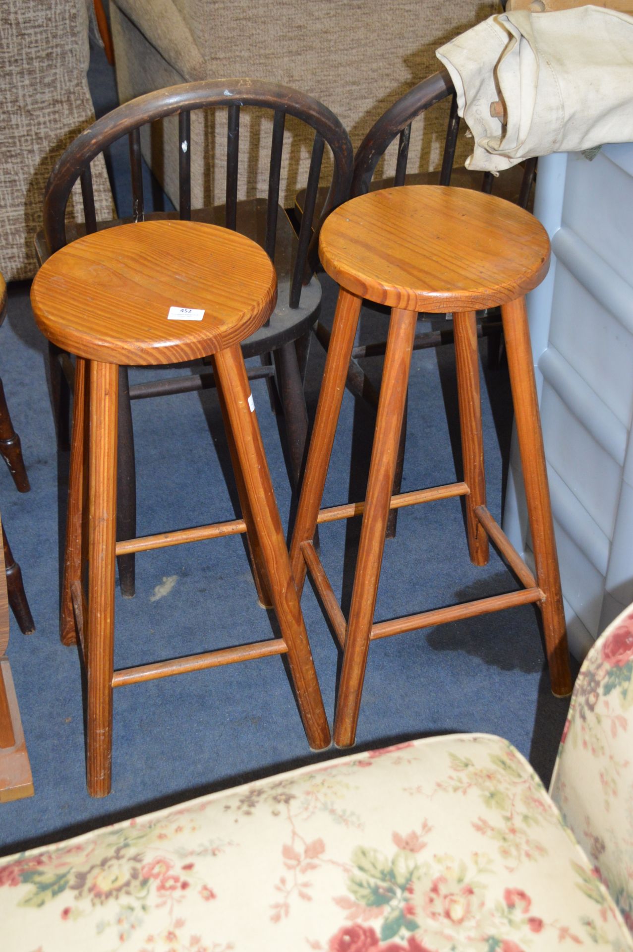 Pair of Pine Bar Stools