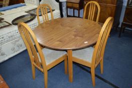 Walnut Effect Circular Extending Dining Table with