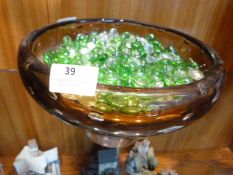 Heavy Bubble Glass Fruit Bowl