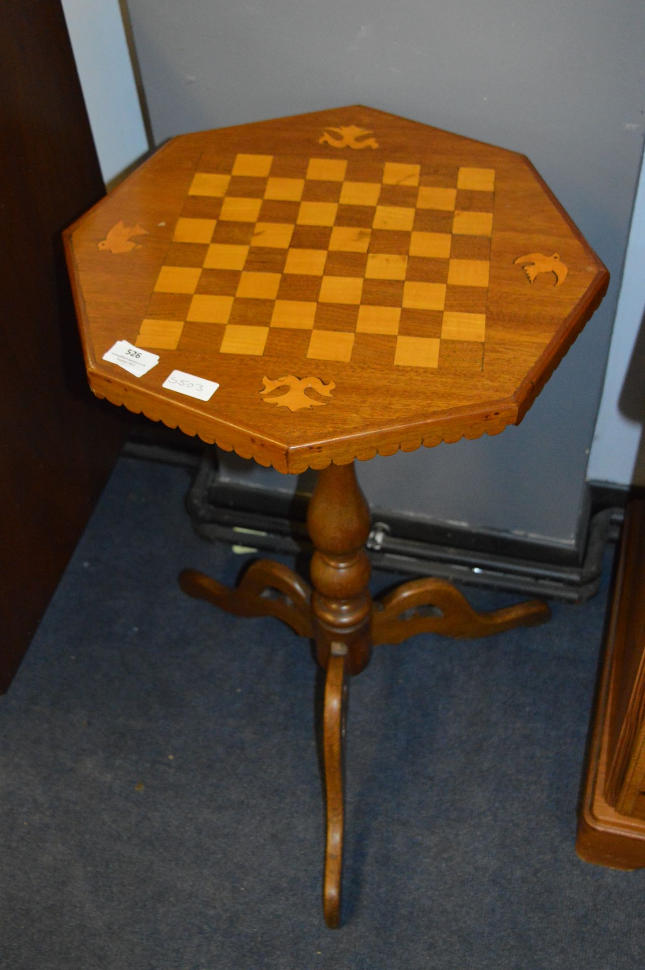 Oak Chessboard Topped Occasional Table