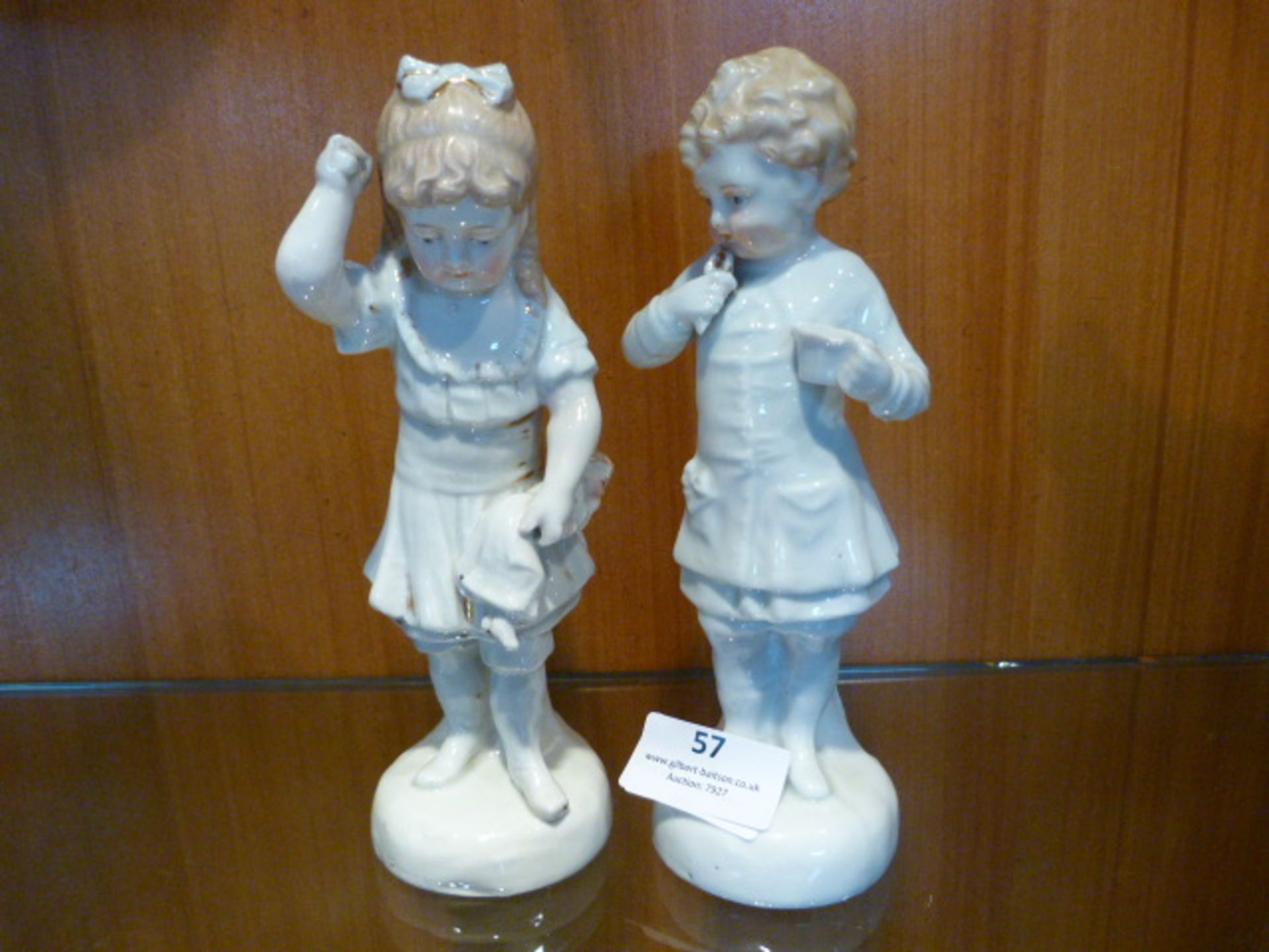 Pair of Early 20th Century Pottery Figurines - Boy