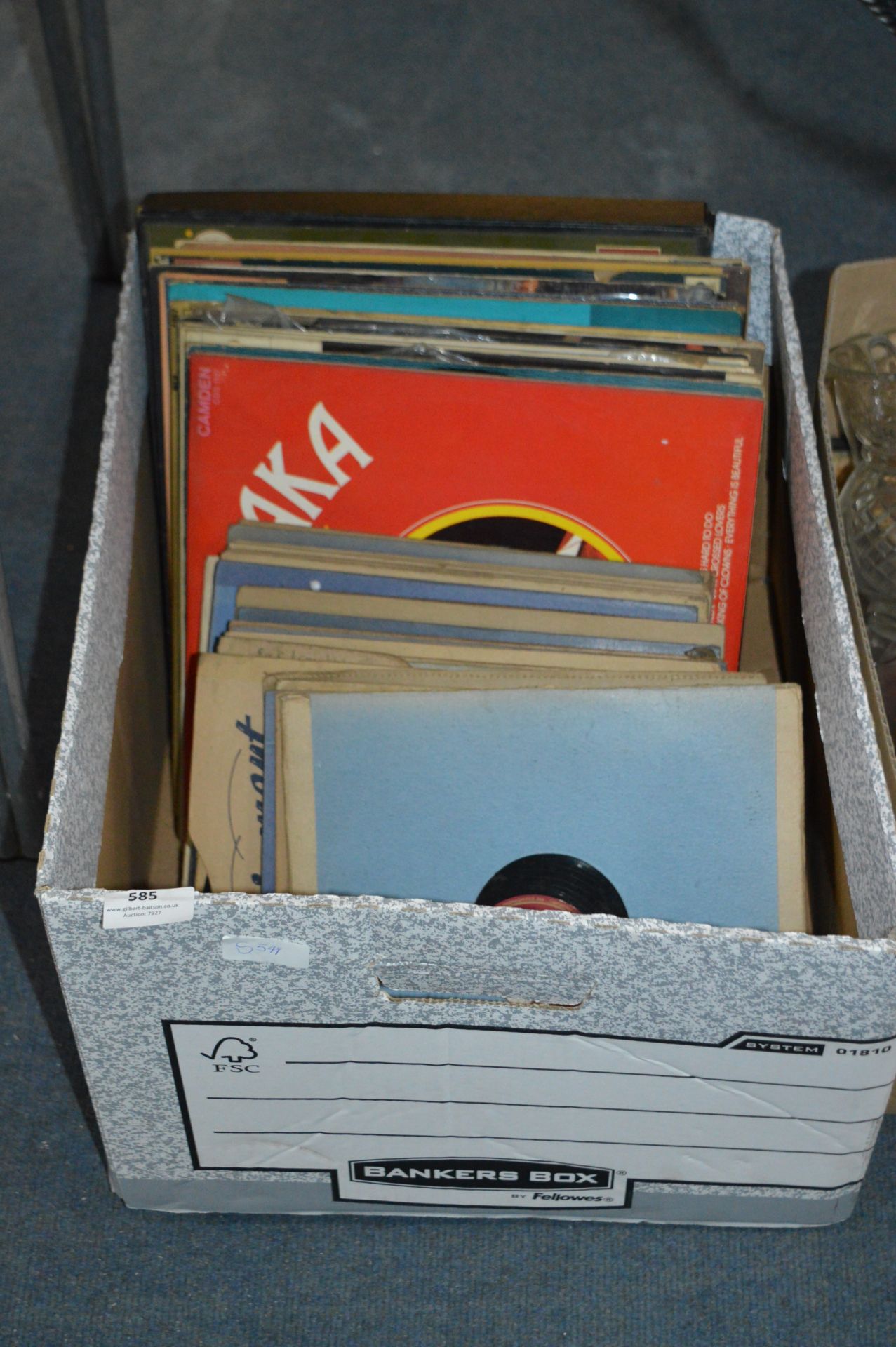 Box of LP's and 78rpm Records