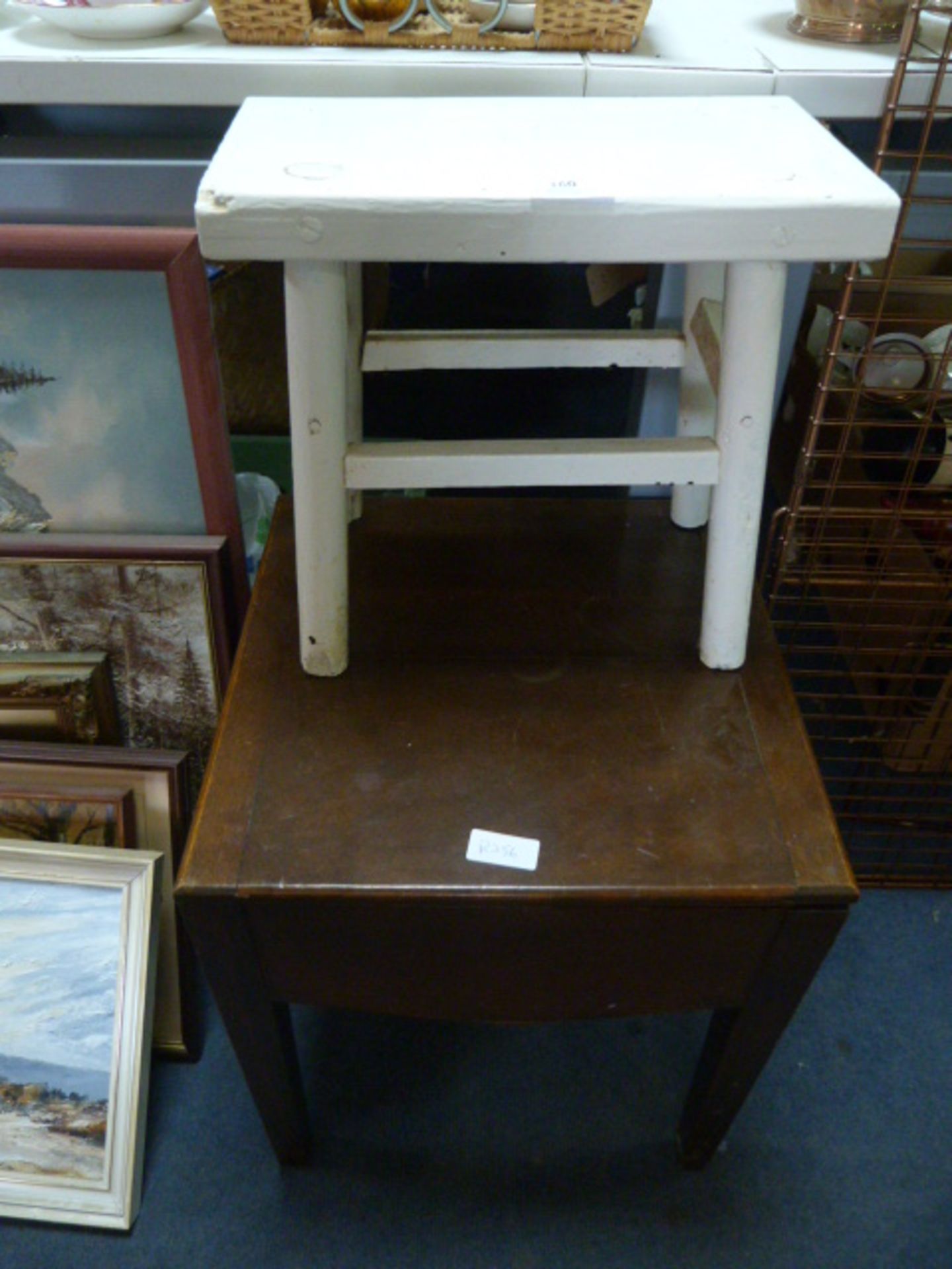 White Painted Stool and a Commode