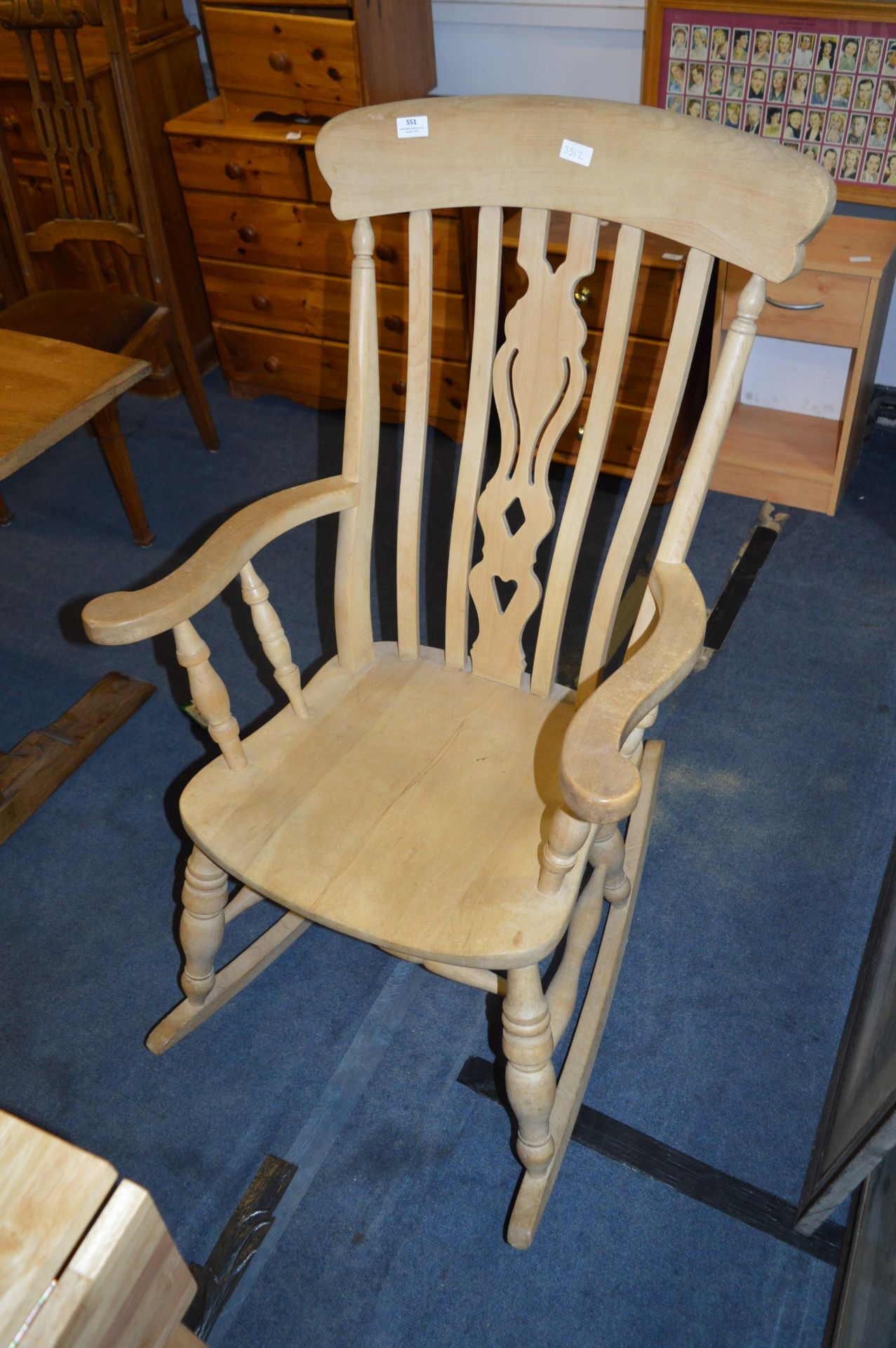 Pine Slatback Rocking Chair