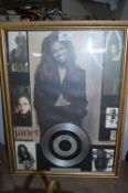 Framed Janet Jackson Silver Disc and Photo Prints