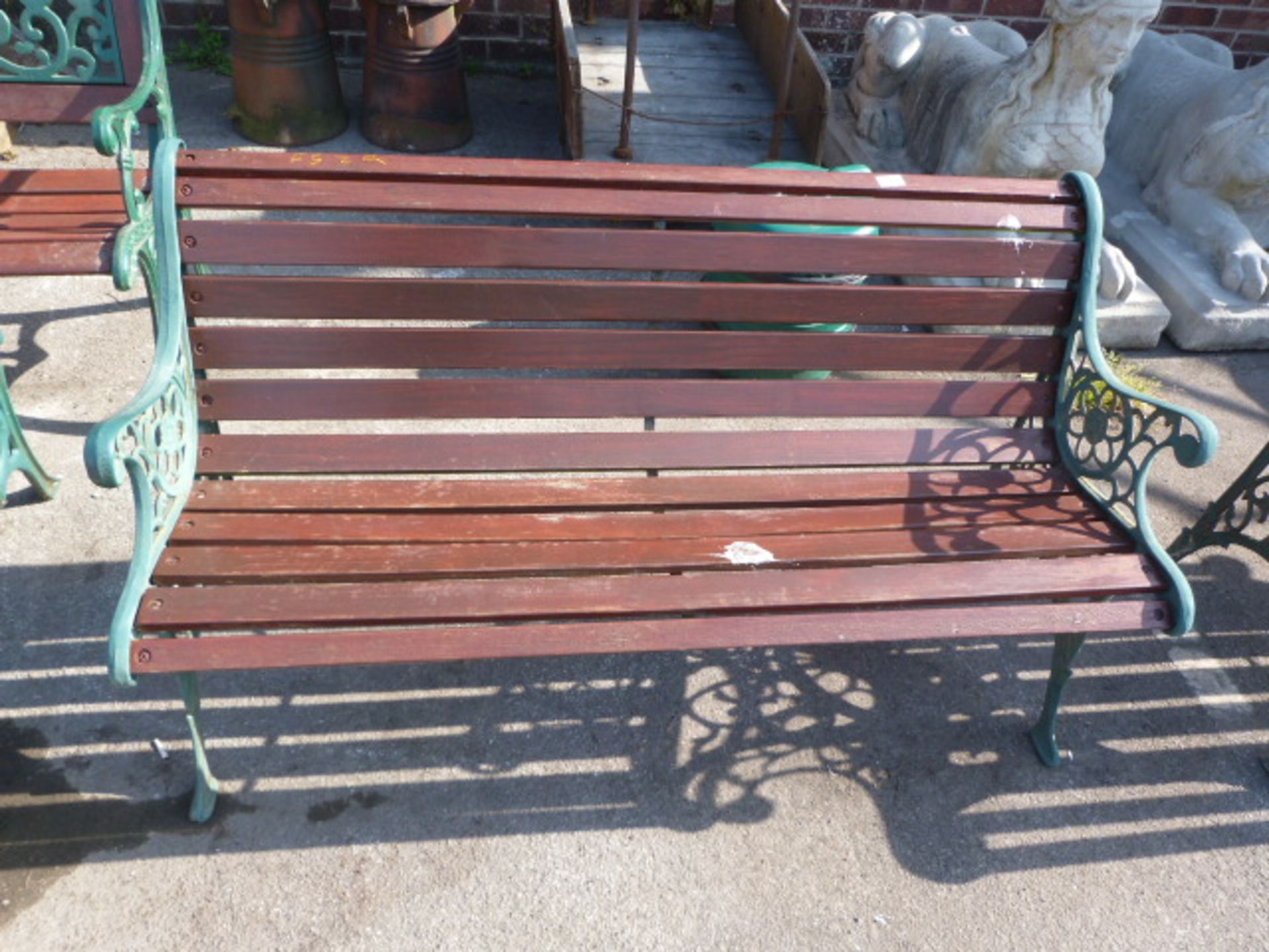 Garden Bench with Cast Metal Supports