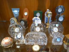 Collection of Eighteen Miniature Mantel Clocks