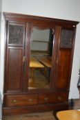 *Edwardian Mahogany Wardrobe over Drawers