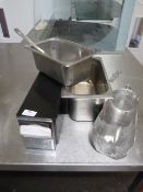 *Two Bain Marie Inserts, Stainless Steel Scoop and