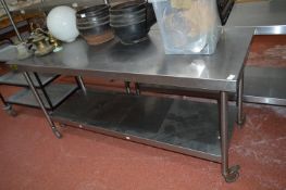 *Bartlett B-Line Mobile Stainless Steel Table with