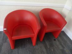 *Pair of Red Faux Leather Tubs Seats