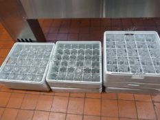 *Seven Dishwasher Trays Containing Glassware