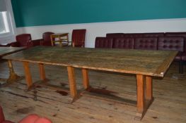 *Oak Six Leg Refectory Table 3x10ft