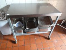 *Stainless Steel Topped Mobile Preparation Table w