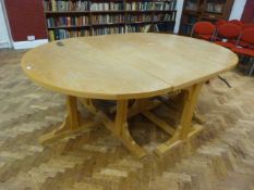 *Two Square and Two Half Round Light Oak Tables