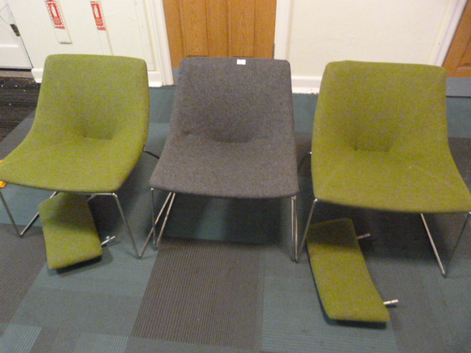 *Three Contemporary Style Chairs (One Grey, Two Gr