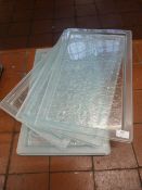 Ten Frosted Perspex Serving Trays