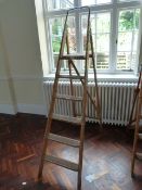 *Pair of Five Tread Wood Steps