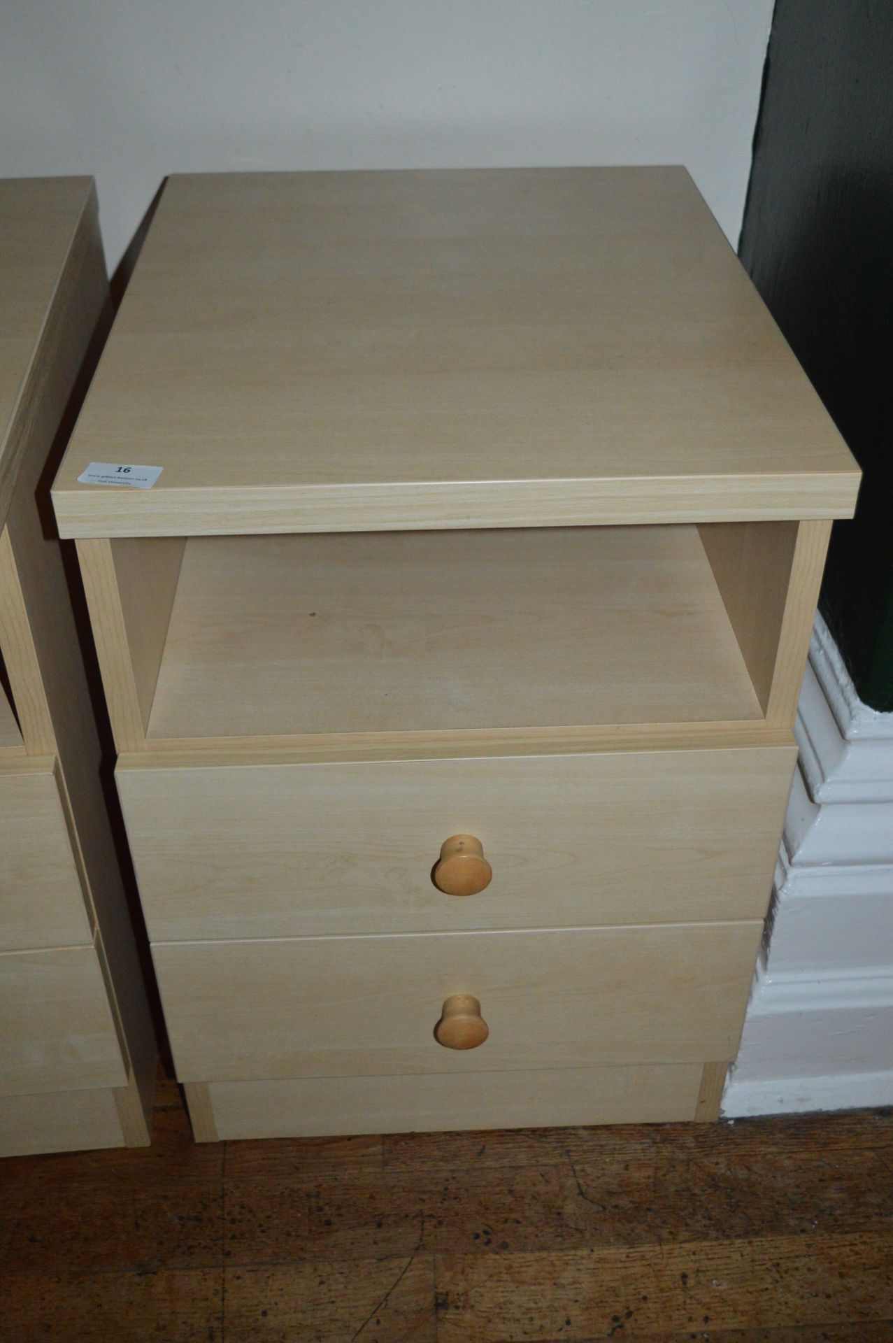 *Two Drawer Bedside Cabinet in Light Ash Finish