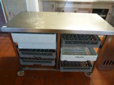 *Mobile Stainless Steel Unit with Dishwasher Tray